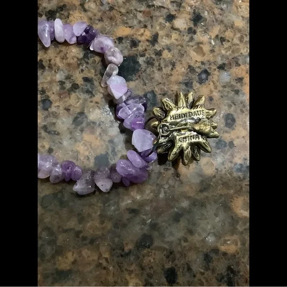 Heidi Daus Purple & Gold Floral Pendant - Picture 3 of 5